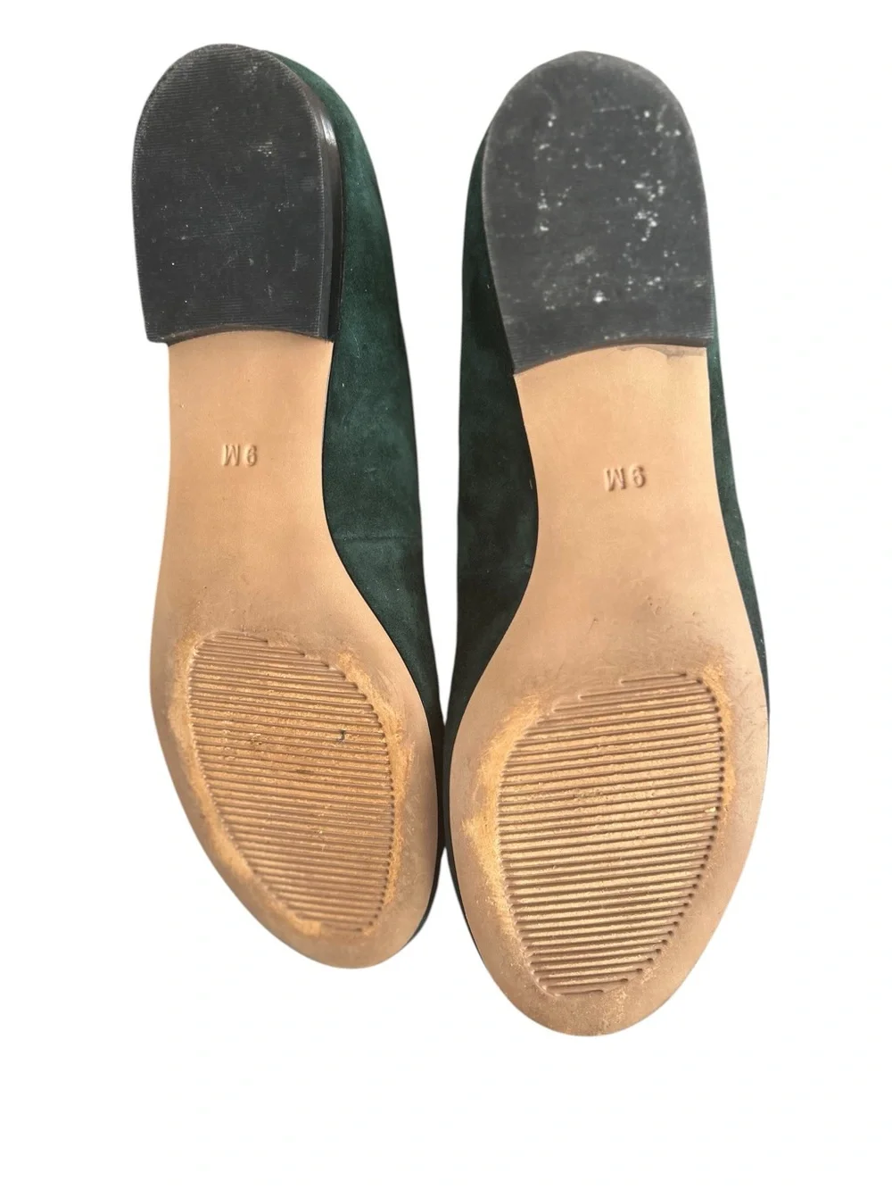 Women’s Green Suede Ballet Flats with Gold Hardware Talbots